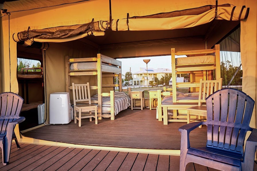 Glam tent with bunks